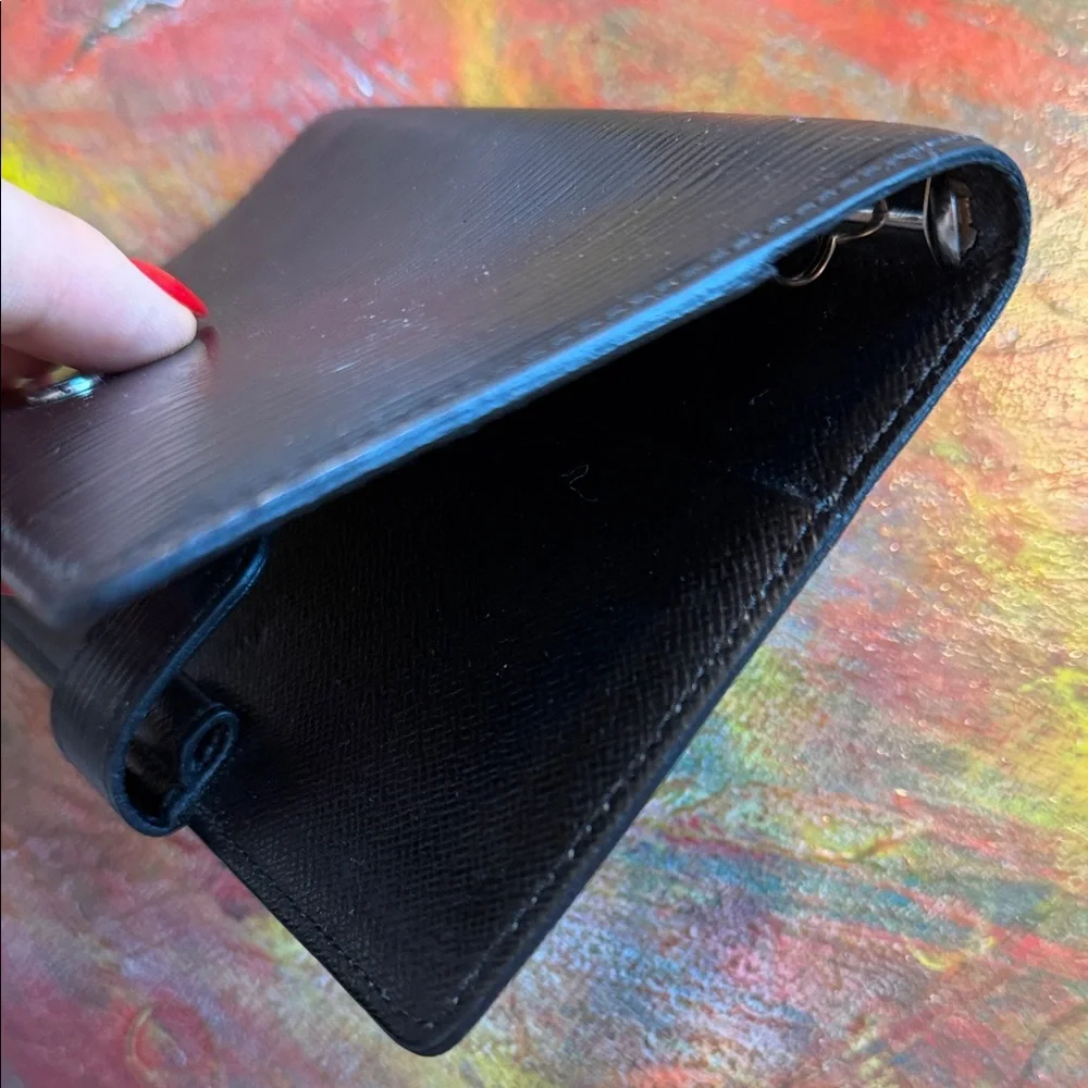 Louis Vuitton Black Epi Leather Organizer Notebook cover ( no insert)